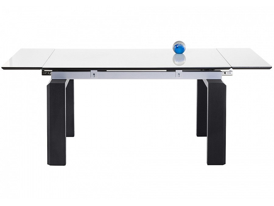 Стол стеклянный Давос 140(200)х80х78 белый / венге