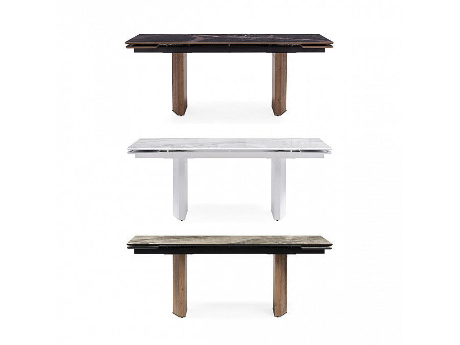 Стол стеклянный Стеклянный стол Монерон 200(260)х100х77 мейджик / орех кантри