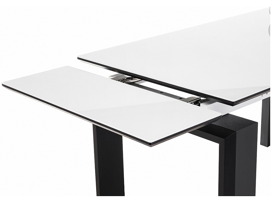 Стол стеклянный Давос 140(200)х80х78 белый / венге