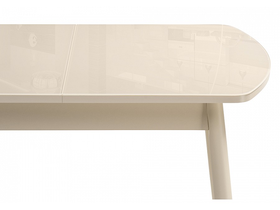 Стол стеклянный Калверт 94(126)х64х75 кремовый