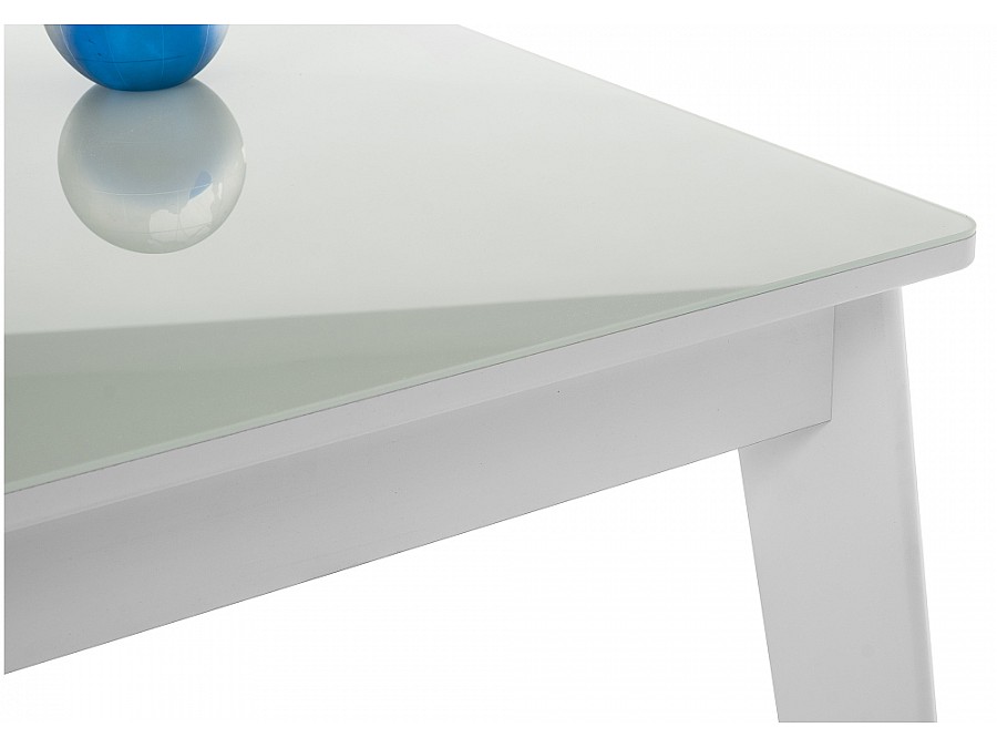 Стол стеклянный Арья белый / шагрень белая