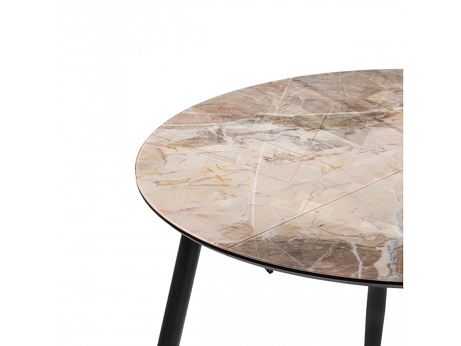 Стол стеклянный Кловис 100(140)х100х76 каталония / черный