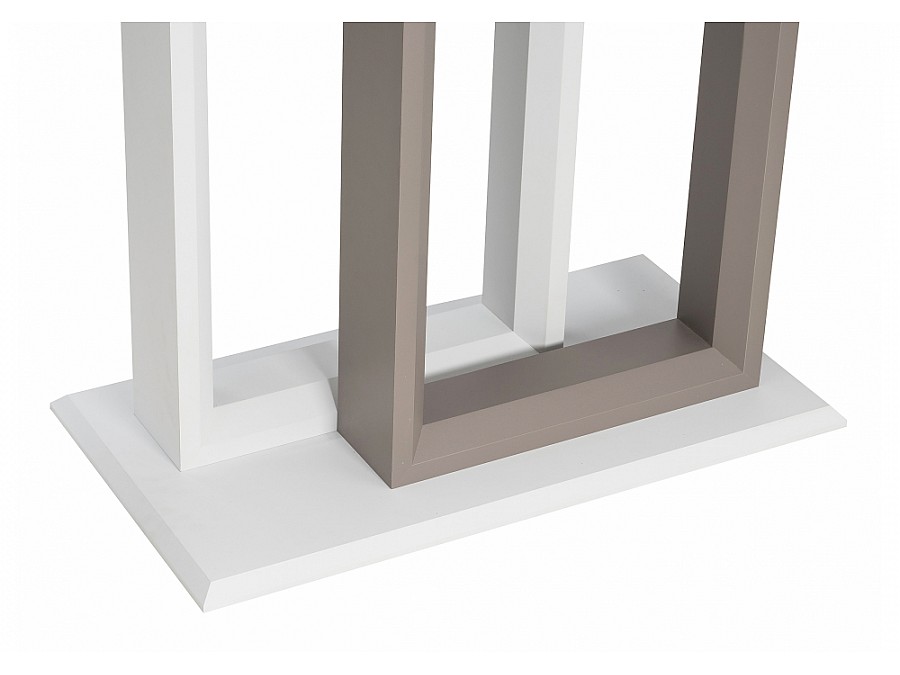 Стол стеклянный Санса 140(180)х80х76 грей / белая шагрень / грей