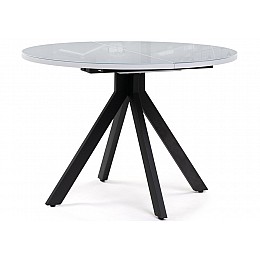 Стол стеклянный Бетина 100(130)х100х75 черный / белый