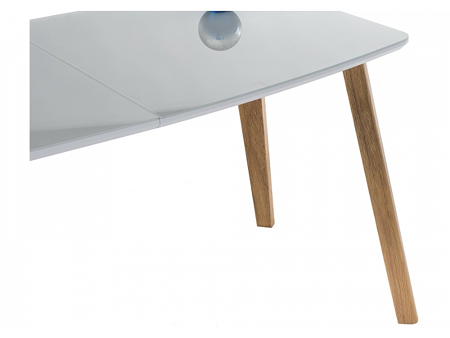 Стол стеклянный Серсея 140(180)х80х75 дуб монтана / белый