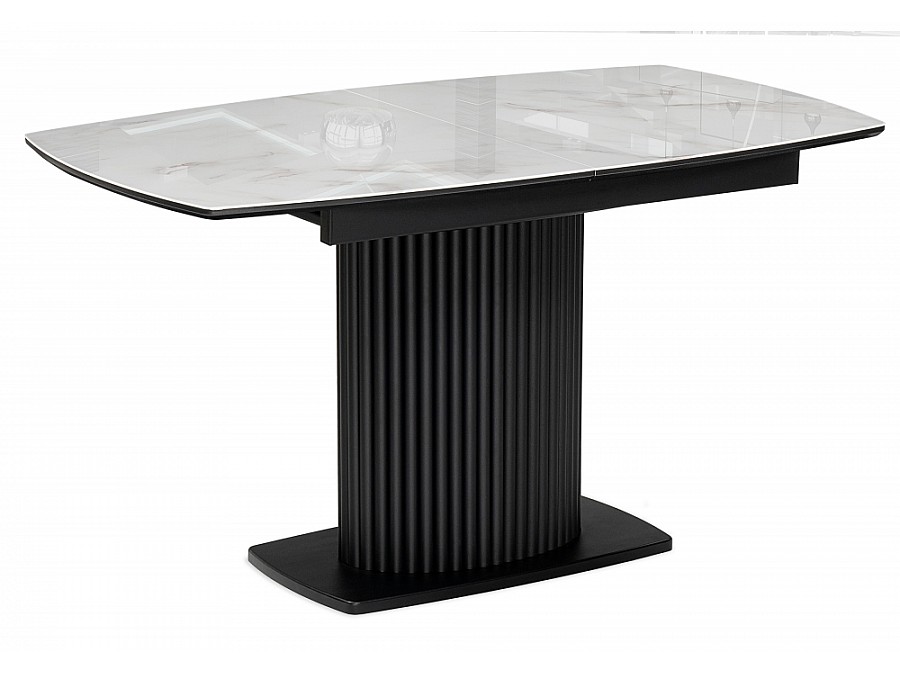 Фестер 140(180)х80х76 белый мрамор / черный