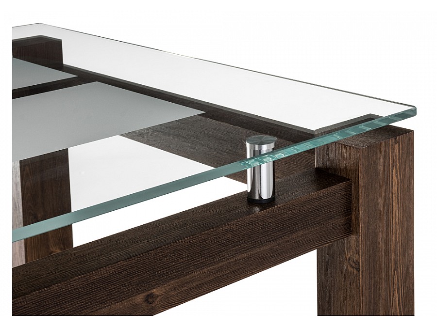 Стол стеклянный Бран 104х74х76 кантри орех