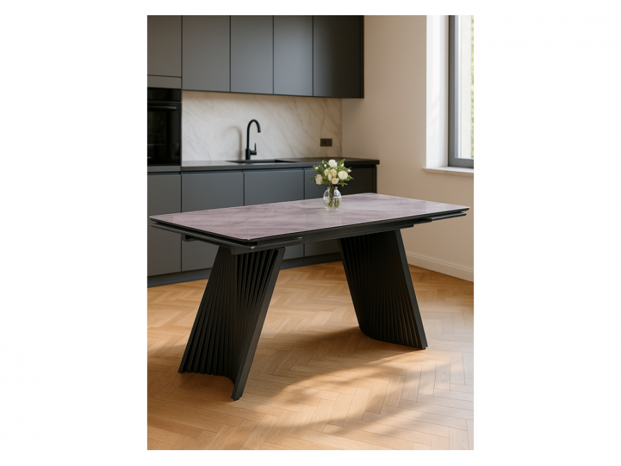 Вейв 140(200)х80 кристл серый мрамор / черный