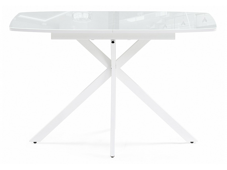 Стол стеклянный Тамаса 120(150)х70х76 белый
