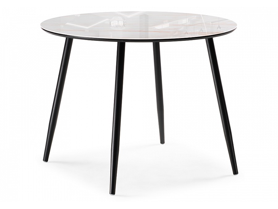 Стол стеклянный Анселм 100х76 леонардо / черный