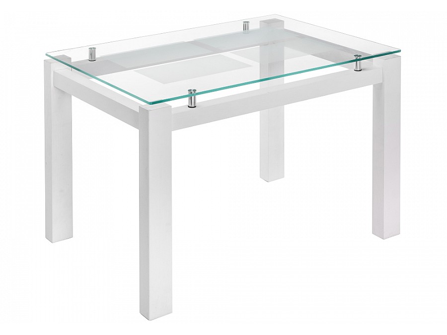 Стол стеклянный Бран 104х74х76 дерево белое