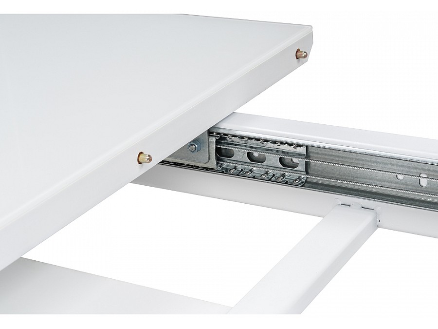 Стол стеклянный Санса 140(180)х80х76 грей / белая шагрень / грей