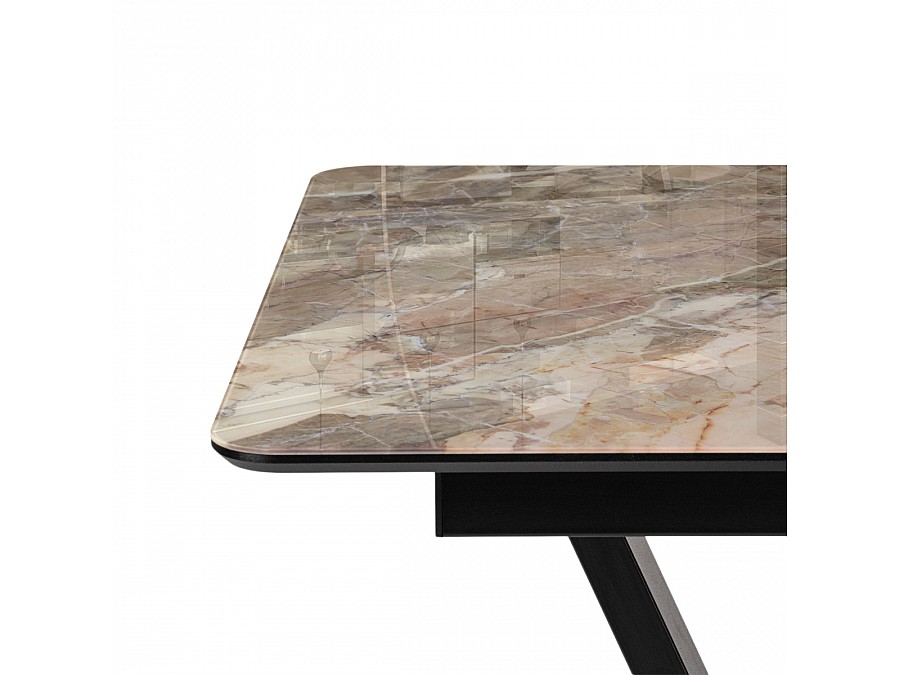 Стол стеклянный Бугун 120(160)х80х77 каталония / черный