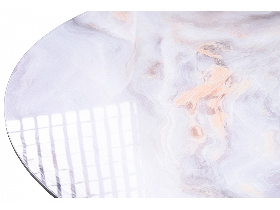 Стол стеклянный Анселм 100х76 кианит / черный