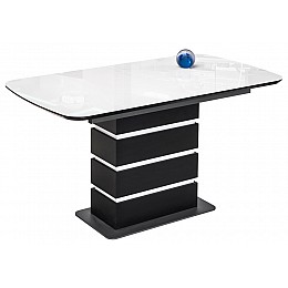 Стол стеклянный Фернан 140(180)х80х76 венге / белый