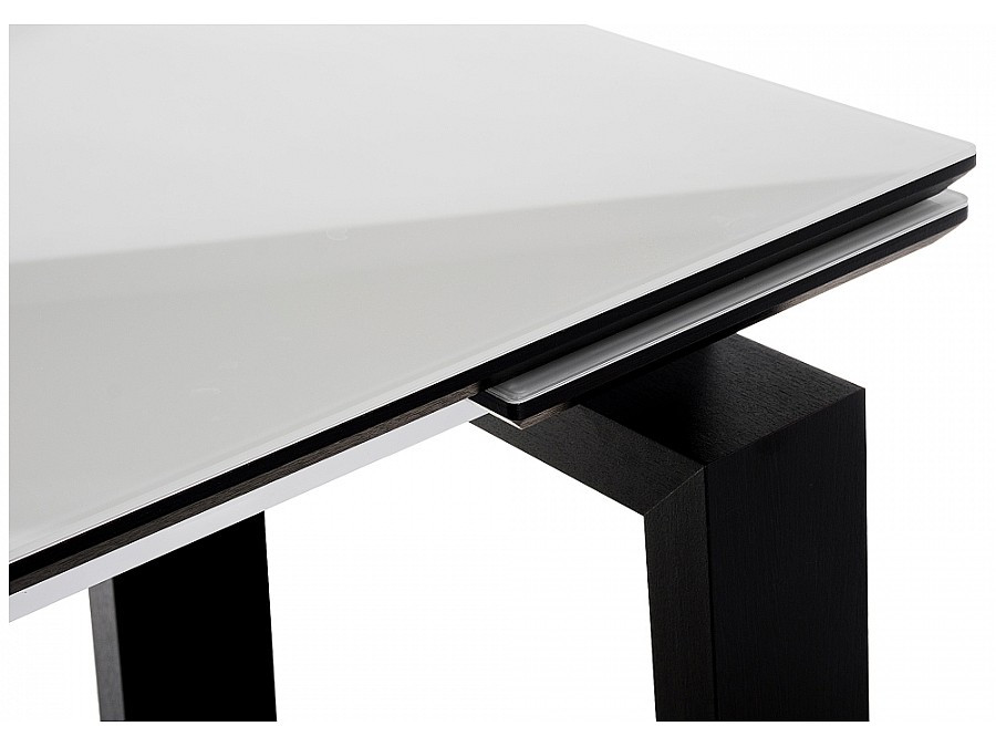 Стол стеклянный Давос 140(200)х80х78 белый / венге