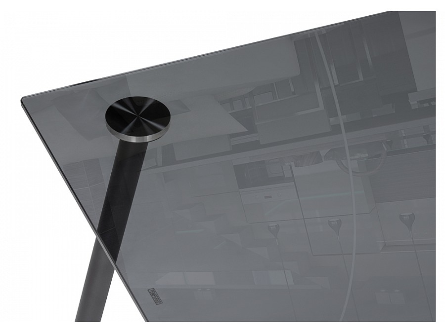 Стол стеклянный Smoke 120х80х75 clear gray / black
