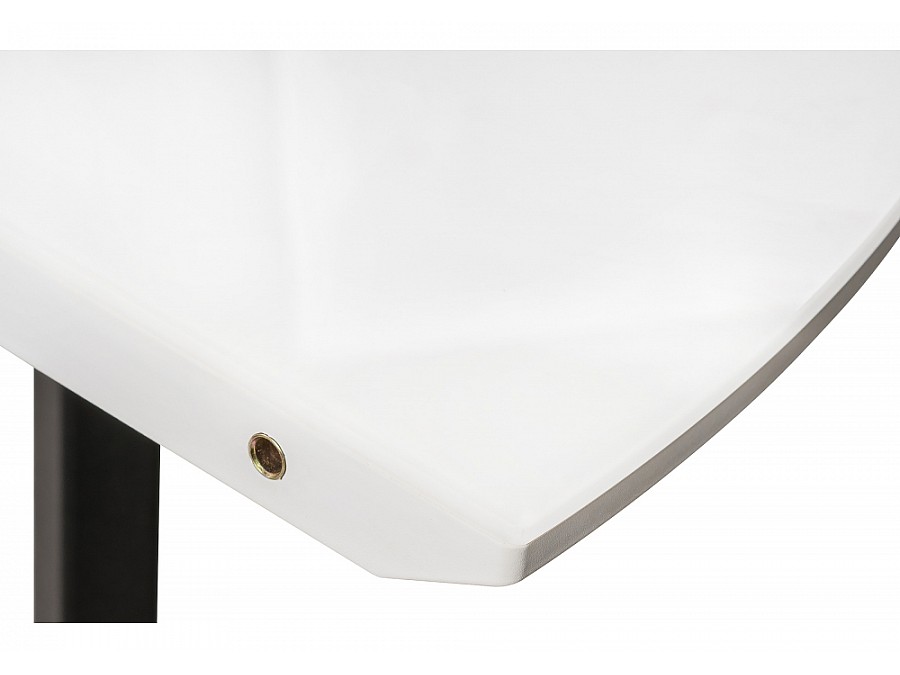 Стол стеклянный Алингсос белая шагрень / белый