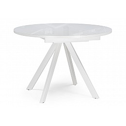 Стол стеклянный Трейси 100(140)х100х75 белый