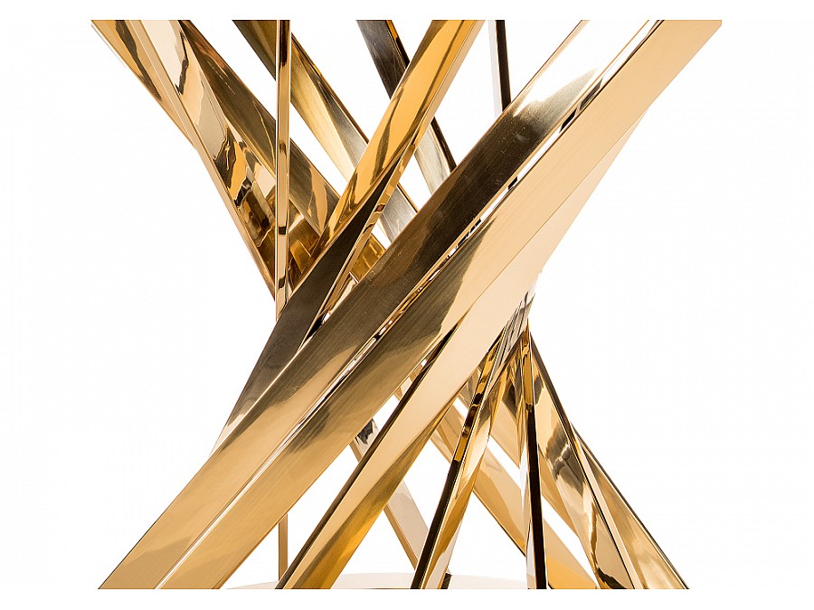 Стол стеклянный Twist 130х74 gold / black