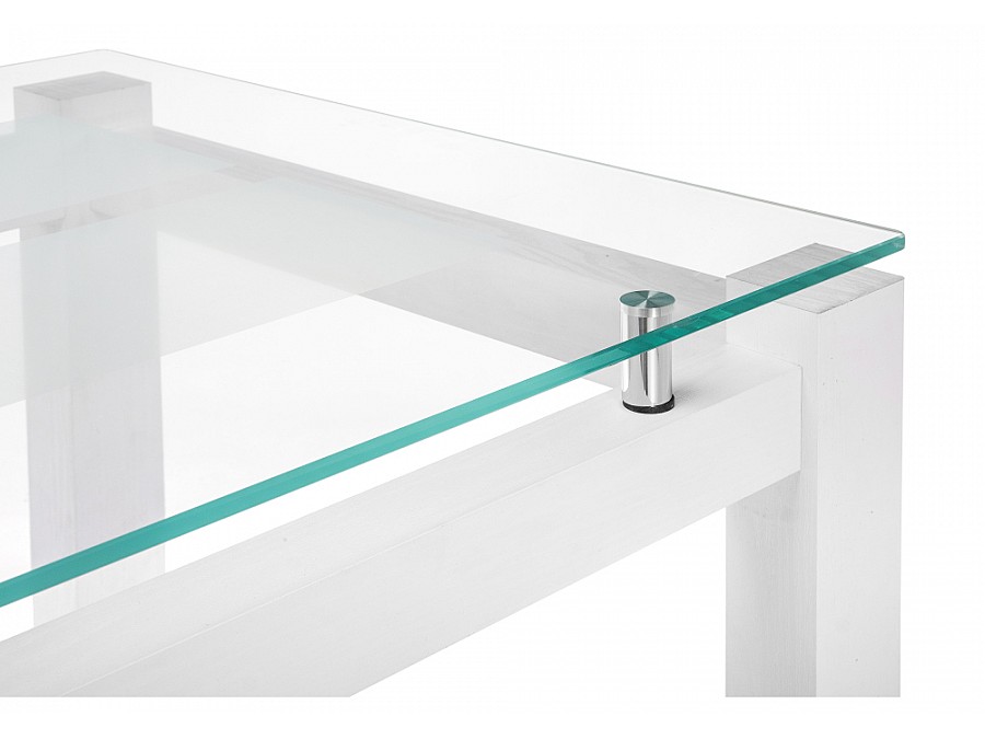 Стол стеклянный Бран 104х74х76 дерево белое