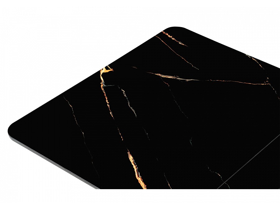 Стол стеклянный Бугун 120(160)х80х77 обсидиан / черный