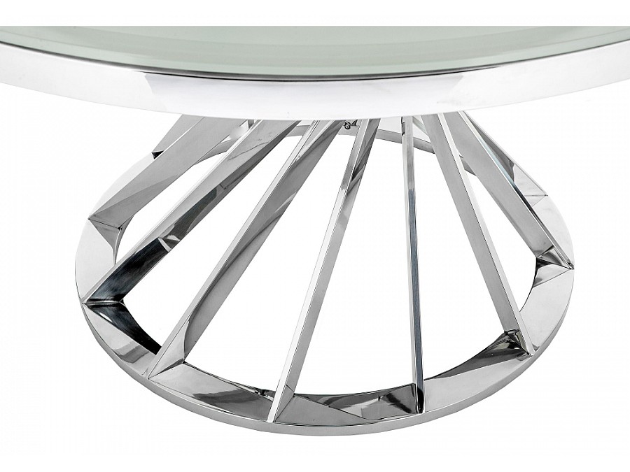 Стол стеклянный Twist 130х74 steel / white