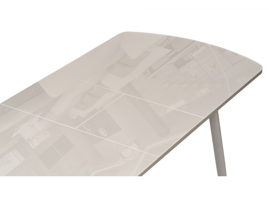 Стол стеклянный Бейкер 120(152)х70х75 латте / капучино