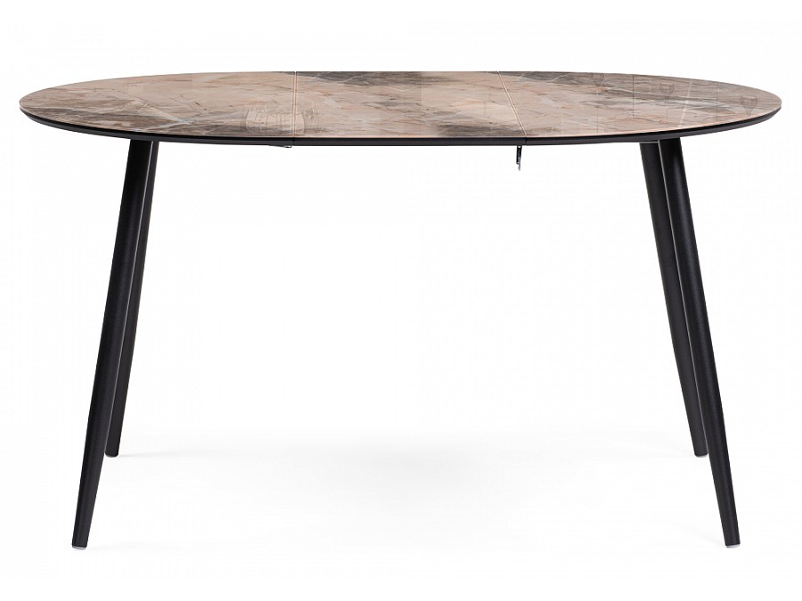 Стол стеклянный Кловис 100(140)х100х76 каталония / черный