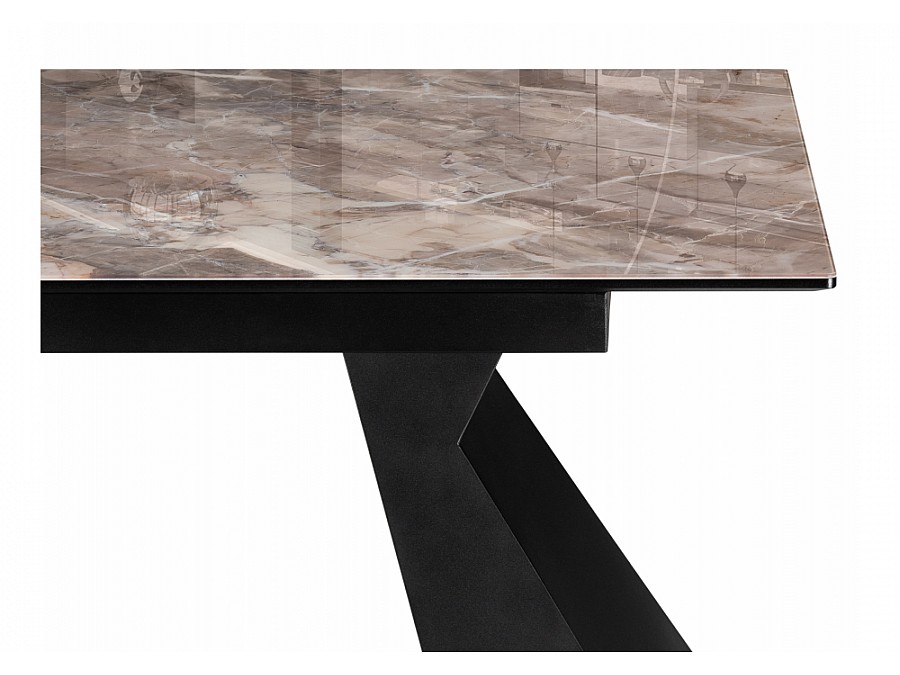 Стол стеклянный Денхольм 240(290)х100х75 каталония / черный