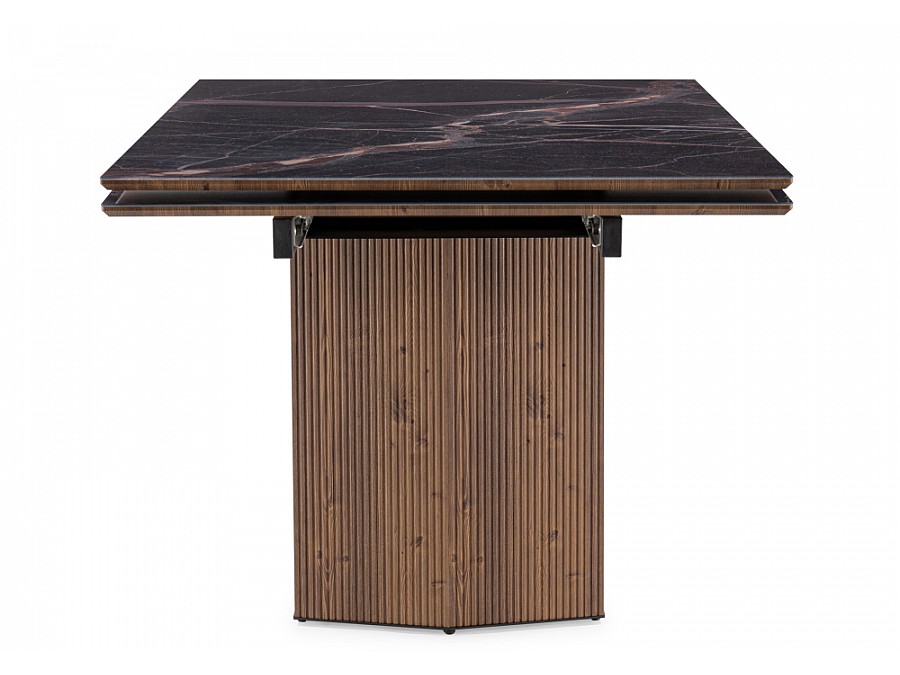 Стол стеклянный Стеклянный стол Монерон 200(260)х100х77 мейджик / орех кантри