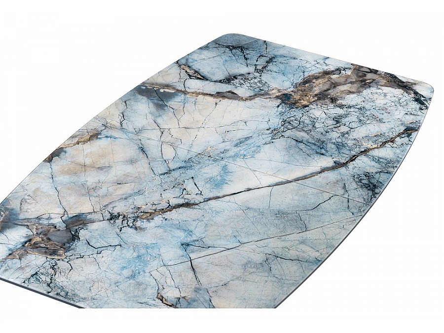 Стол стеклянный Теон 140(180)х80х75 магеллан / галифакс натуральный / графит