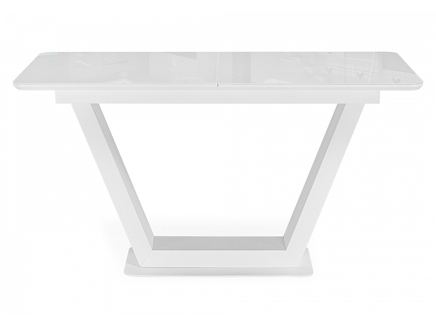 Стол стеклянный Иматра 140(180)х80х75 белый / белая шагрень