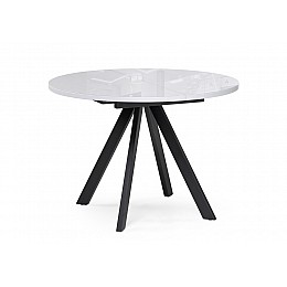 Стол стеклянный Трейси 110(150)х100х75 белый / черный