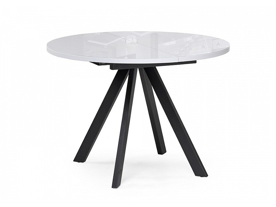 Стол стеклянный Трейси 110(150)х100х75 белый / черный