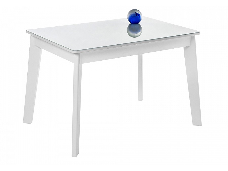 Стол стеклянный Арья белый / шагрень белая