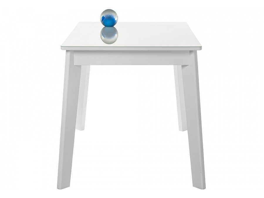 Стол стеклянный Арья белый / шагрень белая