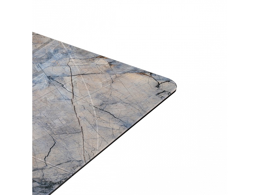 Стол стеклянный Стол на тумбе Бугун 120(160)х80х77 магеллан / черный