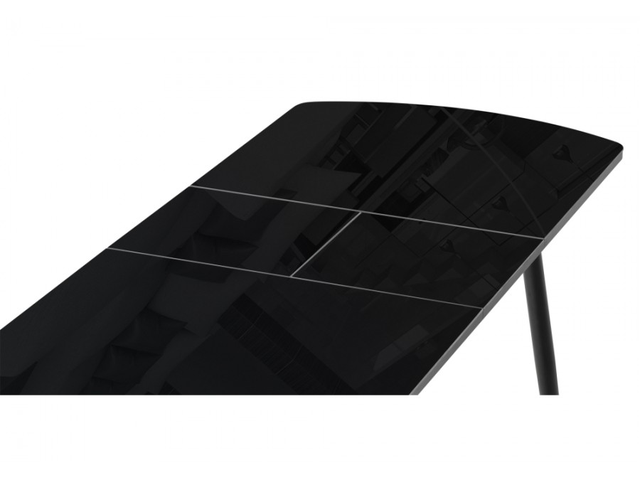 Стол стеклянный Бейкер 120(152)х70х75,5 черный