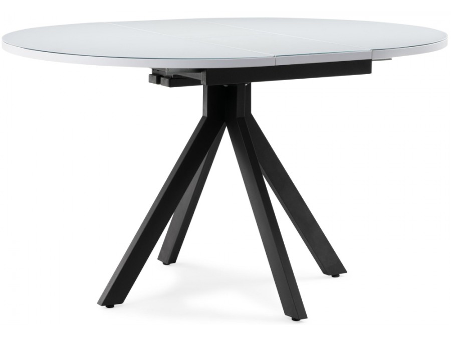 Стол стеклянный Бетина 100(130)х100х75 черный / белый