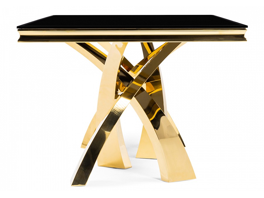 Стол стеклянный Komin 2 200х100х76 черный / золото