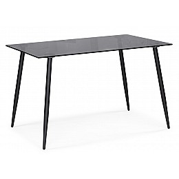 Стол стеклянный Smoke 120х80х75 clear gray / black
