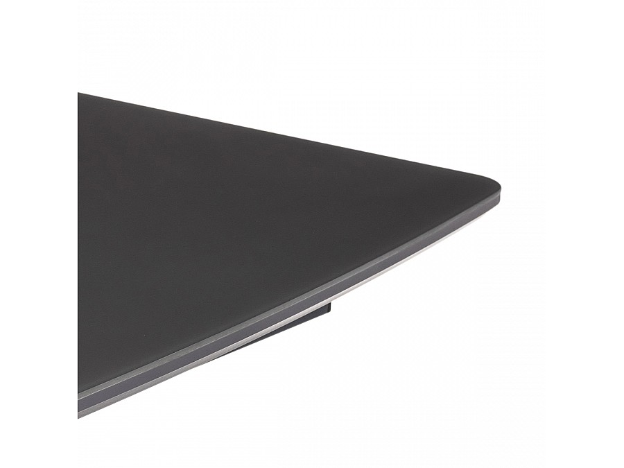 Стол стеклянный Теон 140(180)х80х76 графит / дуб антор натуральный