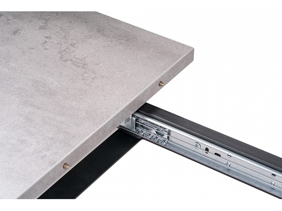 Стол деревянный Лота Лофт 140(180)х80х74 25 мм  бетон / черный матовый