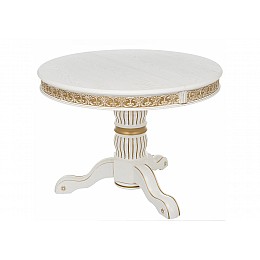 Стол деревянный Лорд молочный / золотая патина