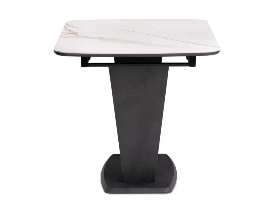 Керамический стол Петир 120(160)х80х75 белый мрамор / графит / темный камень