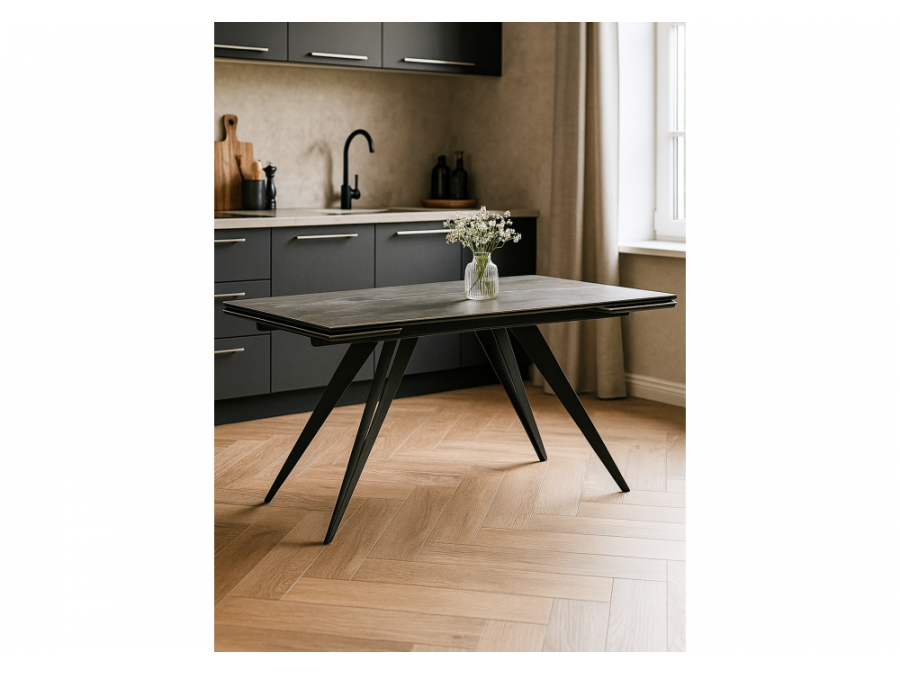 Дарвин 160(220)х89 серый мрамор larka grey / черный