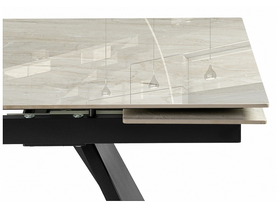 Керамический стол Хорсборо 140(200)х80х79 dyna fantasico grey / черный