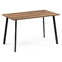 Стол деревянный Тринити Лофт 120х80х75 25 мм дуб делано темный / черный матовый