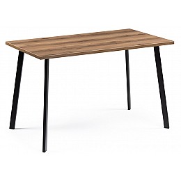 Стол деревянный Тринити Лофт 120х80х75 25 мм дуб делано темный / черный матовый